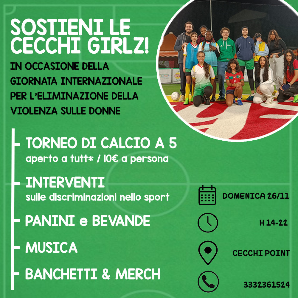 Sostieni le Cecchi Girlz! – Torneo per la Giornata Internazionale contro la Violenza sulle Donne e di Genere