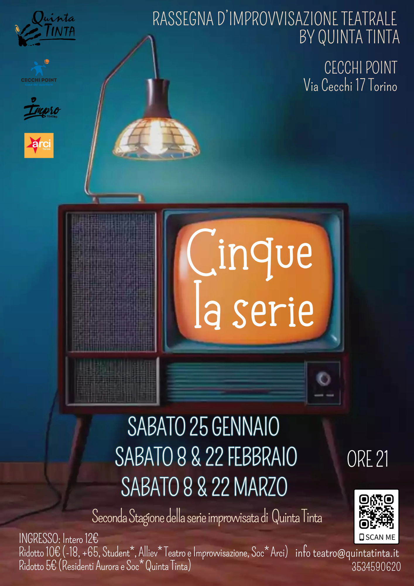 CINQUE – Spettacolo di improvvisazione di Quinta Tinta – Terza puntata