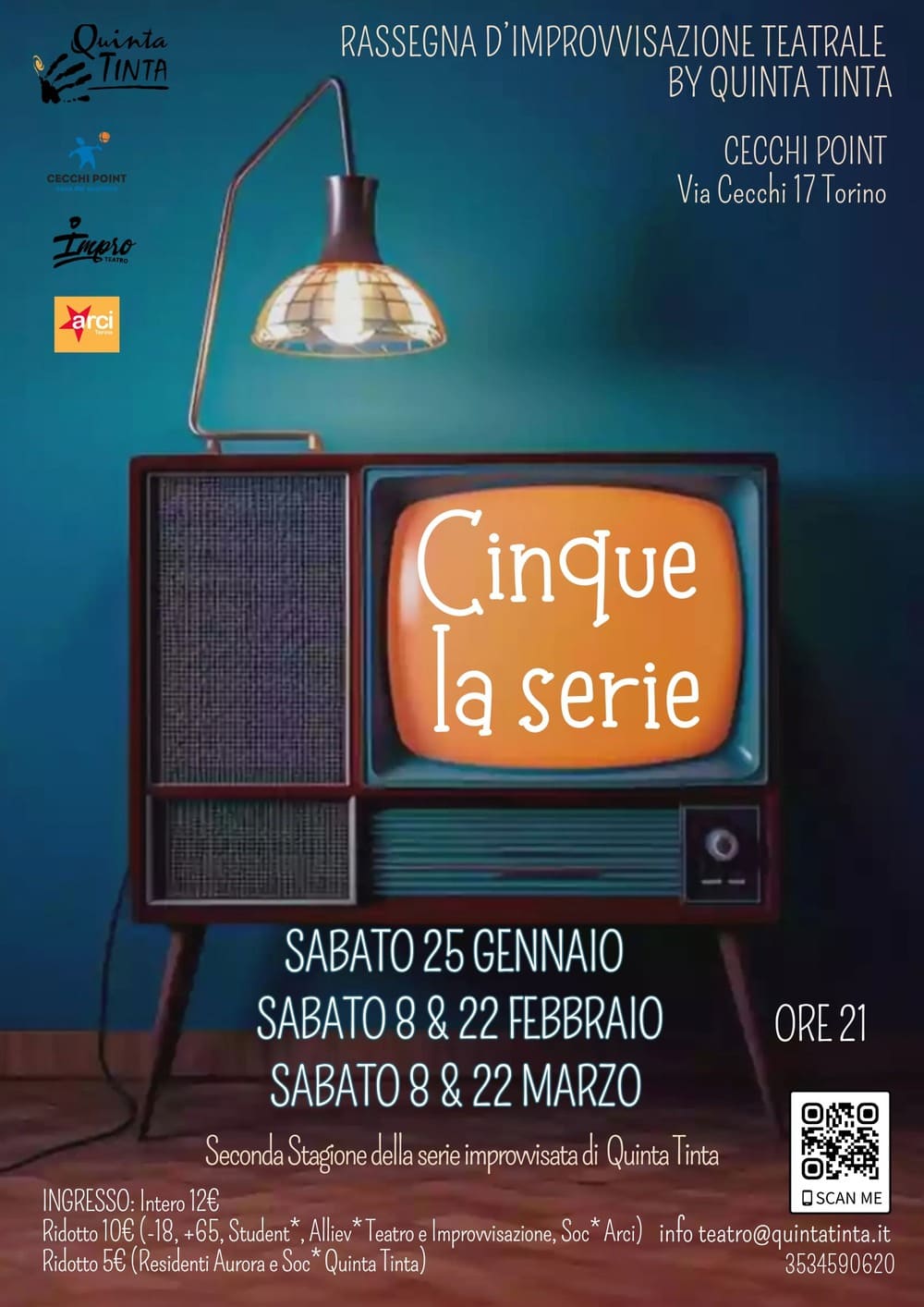 22/03 ore 21:00 – CINQUE la serie improvvisata