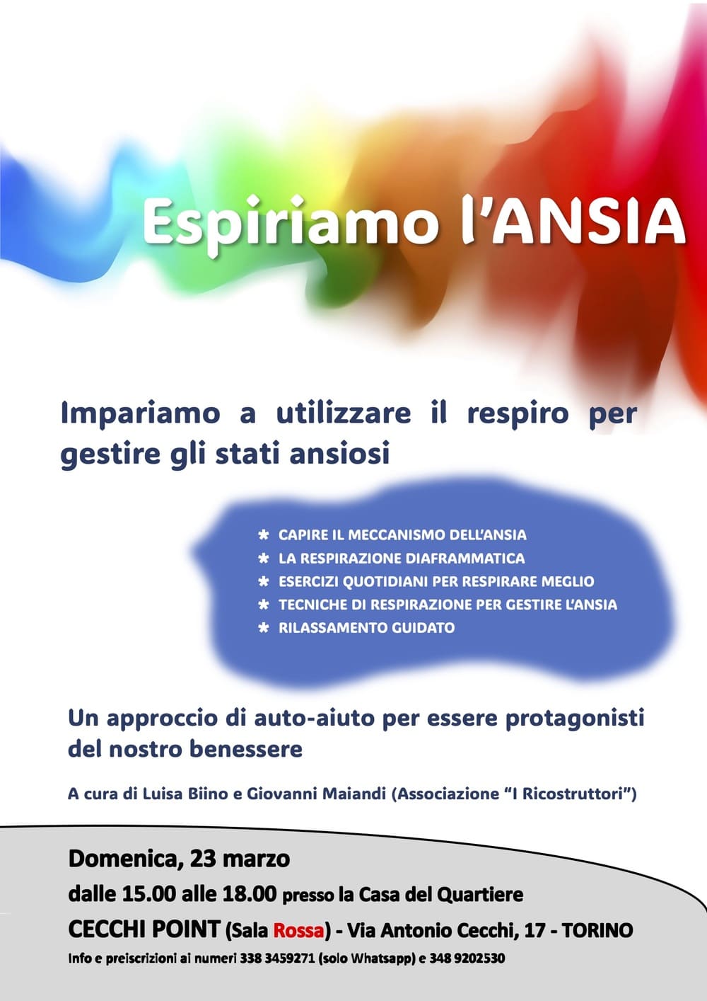 23/03 ore 15:00 – Espiriamo L’ansia al Cecchi Point – Evento introduttivo